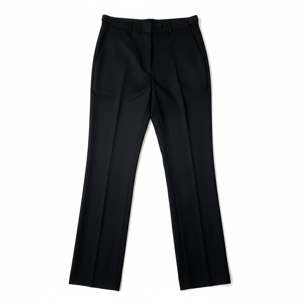 Akris Wool Pants Black Tailored Trousers Straight Leg Size 8 Made in Italy
